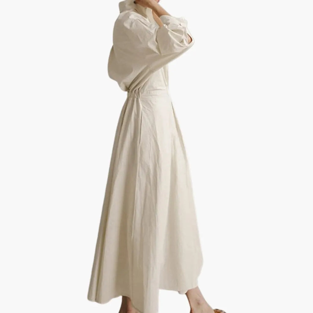 Womenâ€™s A-Line Dress with Polo Collar and A-Line Swing