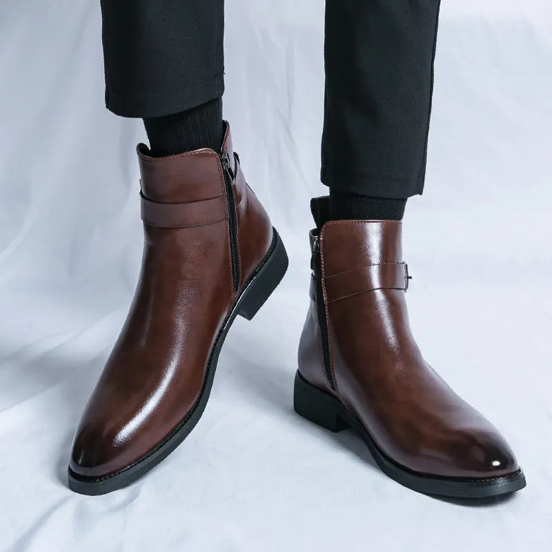 Klassische Leder Herrenstiefel
