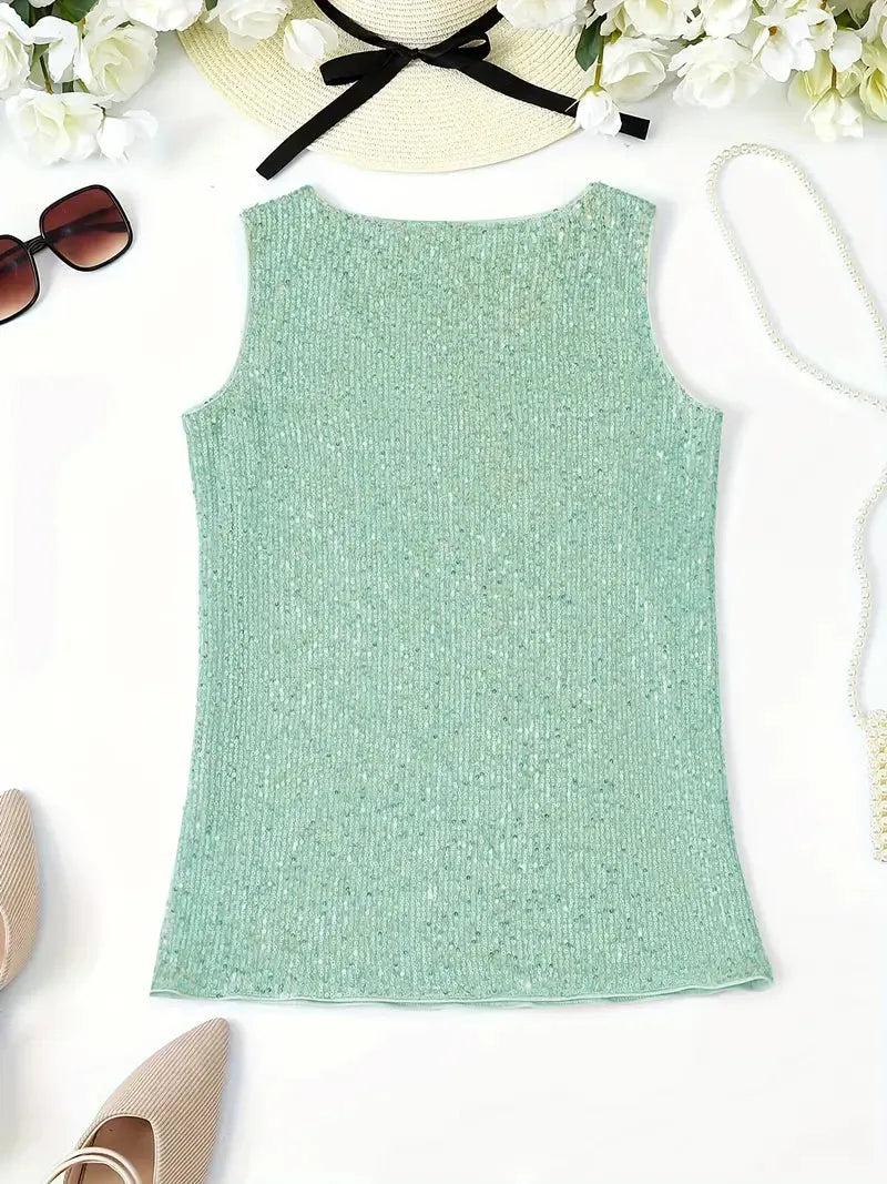 Elegantes Ärmelloses Top mit Pailletten