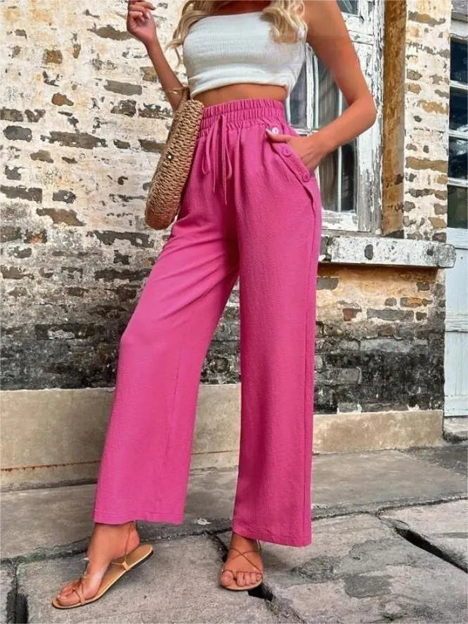 LOU | Luchtige Wijde Damesbroek Met Hoge Taille en Relaxte fit - Elegant & Comfortabel