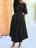 - Kleid mit Schnürung und Laternenärmeln