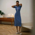 Elegantes Kleid mit Polokragen und feinen Details