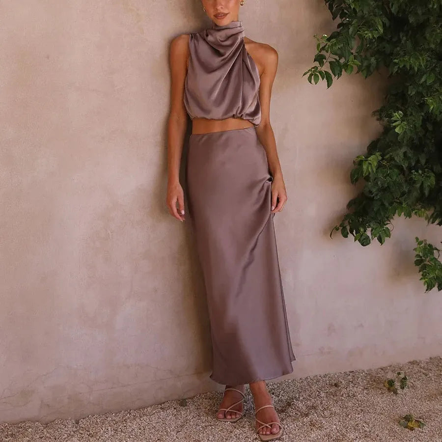 Elegantes Maxikleid mit Haltertop