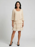 Della | Layered Flare Sleeve Knee Length Dress