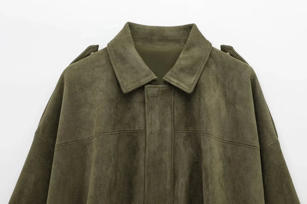 ISLA | Oversized Suède Dames Jas – Warm, Elegant & Perfect Voor Het Najaar