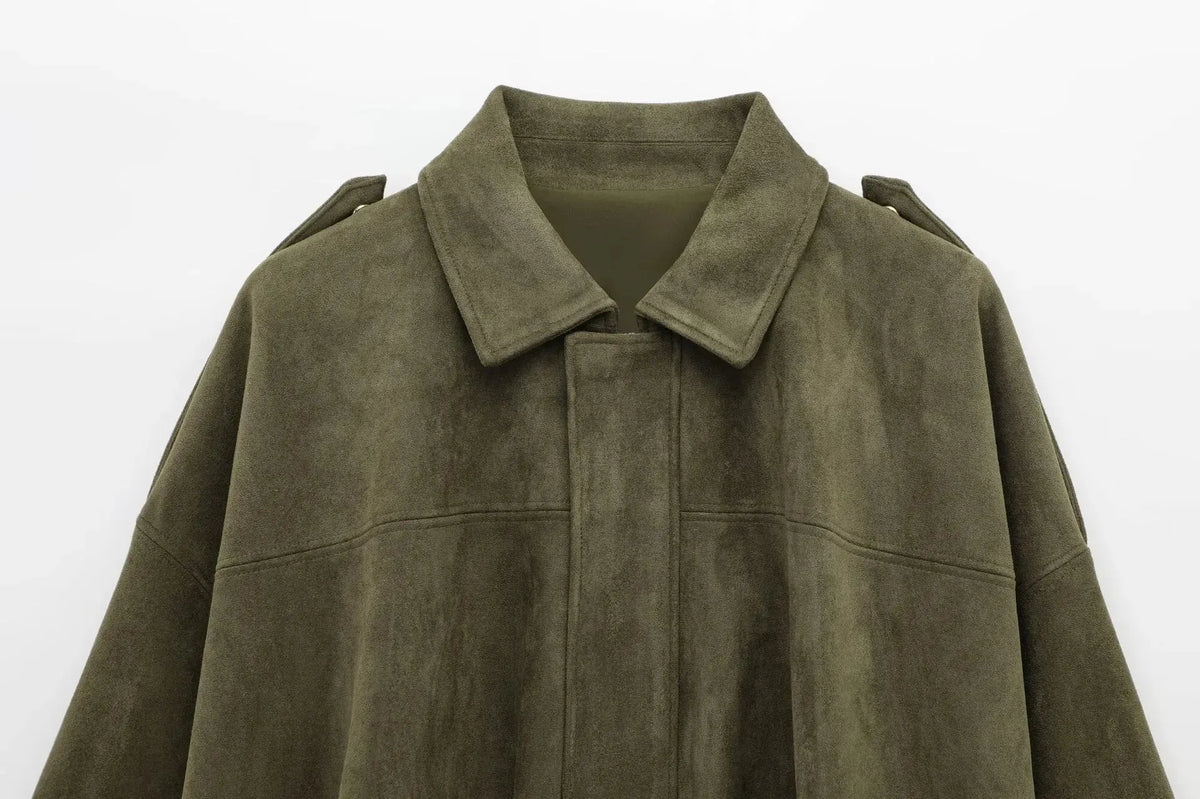 ISLA | Oversized Suède Dames Jas – Warm, Elegant & Perfect Voor Het Najaar