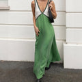 FlieÃŸendes Kleid mit Farbblockdesign
