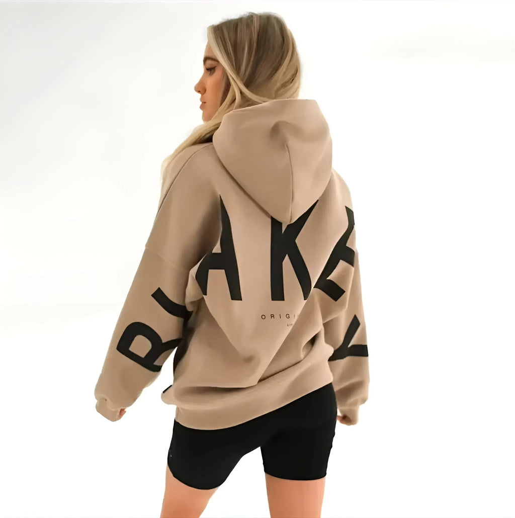 Oversized Warme Dames Hoodie Met Tekst – Stijlvol & Gezellig Voor Koude Dagen