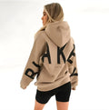 Oversized Warme Dames Hoodie Met Tekst – Stijlvol & Gezellig Voor Koude Dagen
