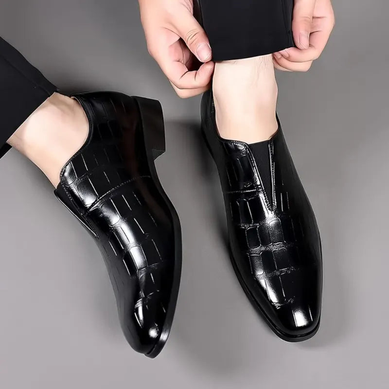 Herren Schwarze Loafer Lederschuhe