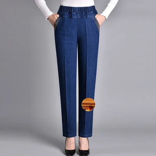 Linda - Jeans med sidelommer og elastik i taljen til kvinder