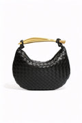 Elegante Halbmond-Tasche mit Webmuster