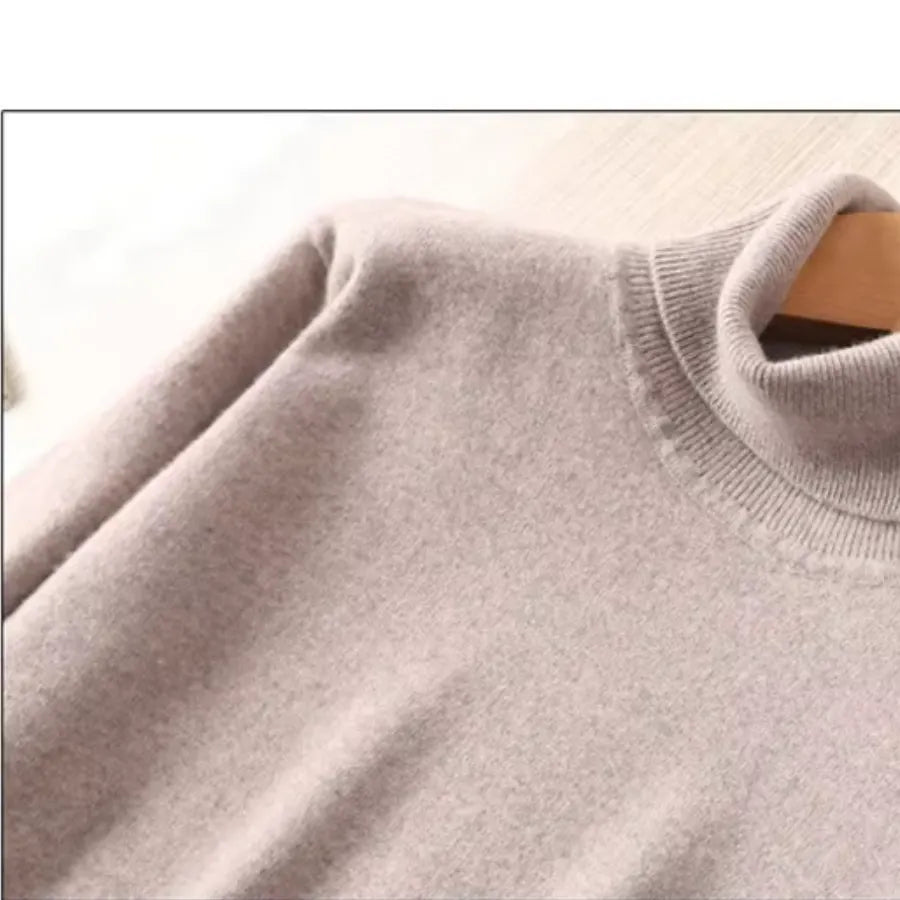 Herren Wollpullover Mit Rollkragen Und Schlankem Design