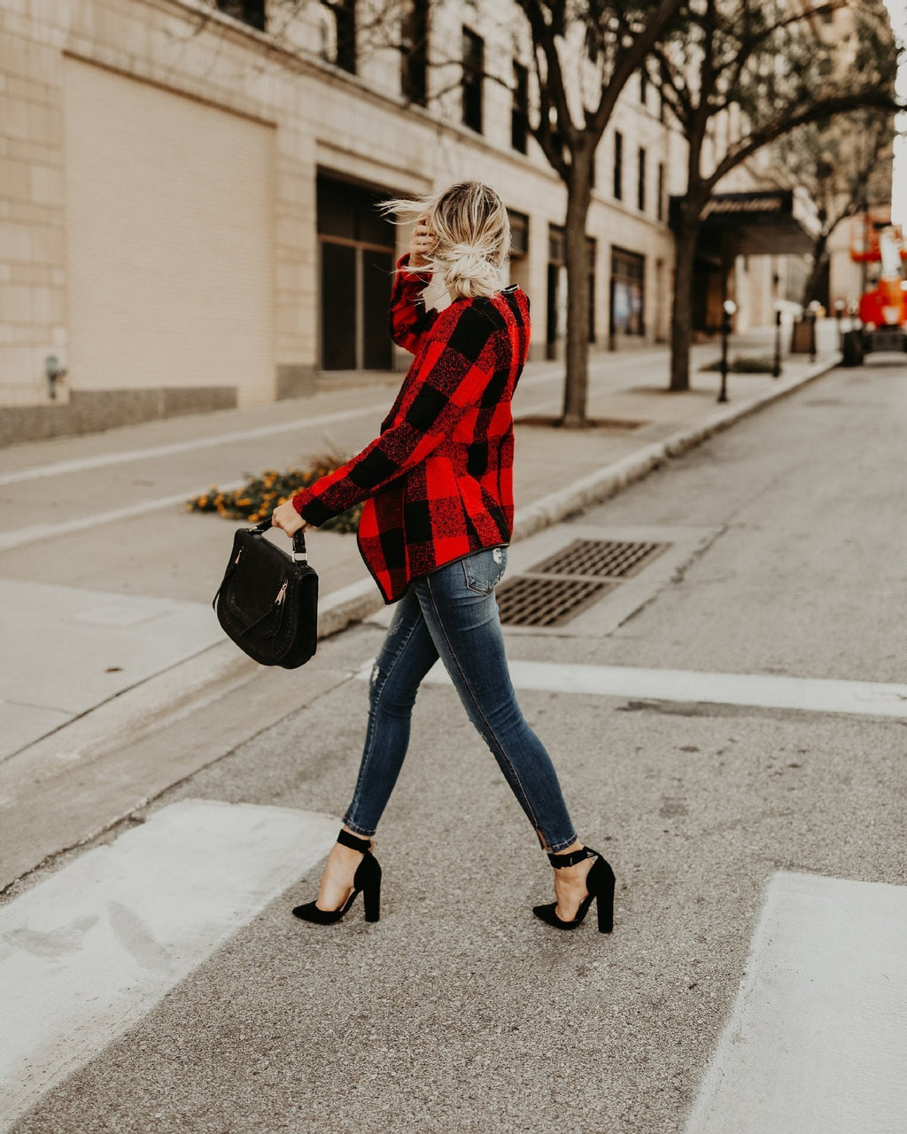 Fashion Plaid Long Sleeve Autumn Tops
