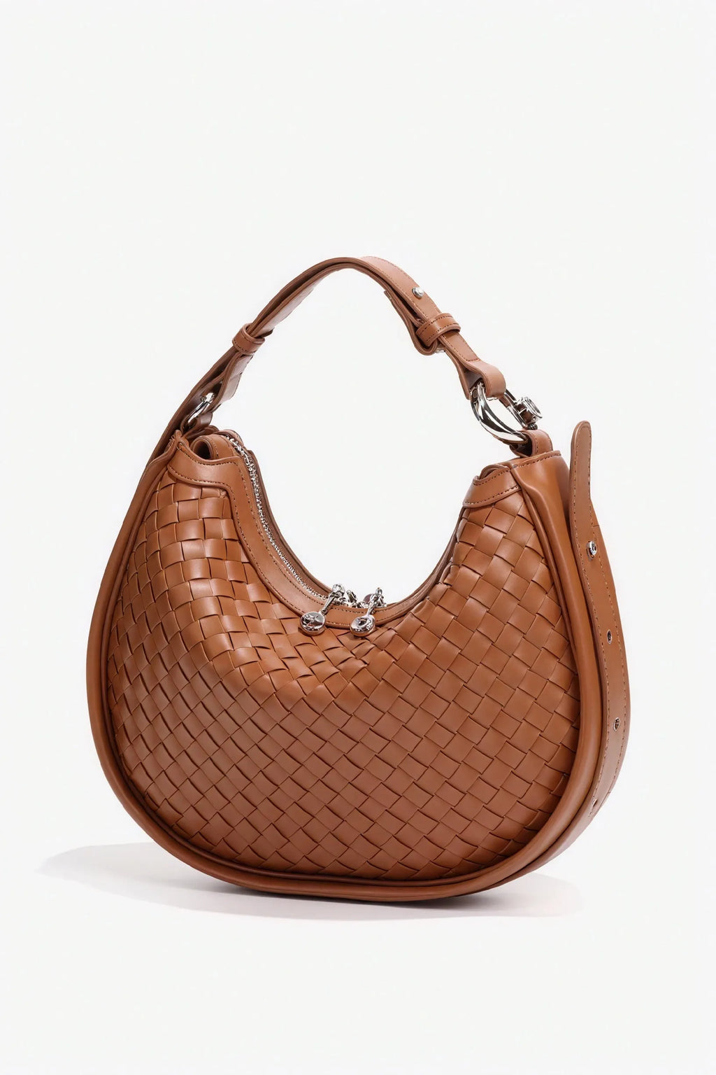 Elegante gewebte Halbmondtasche