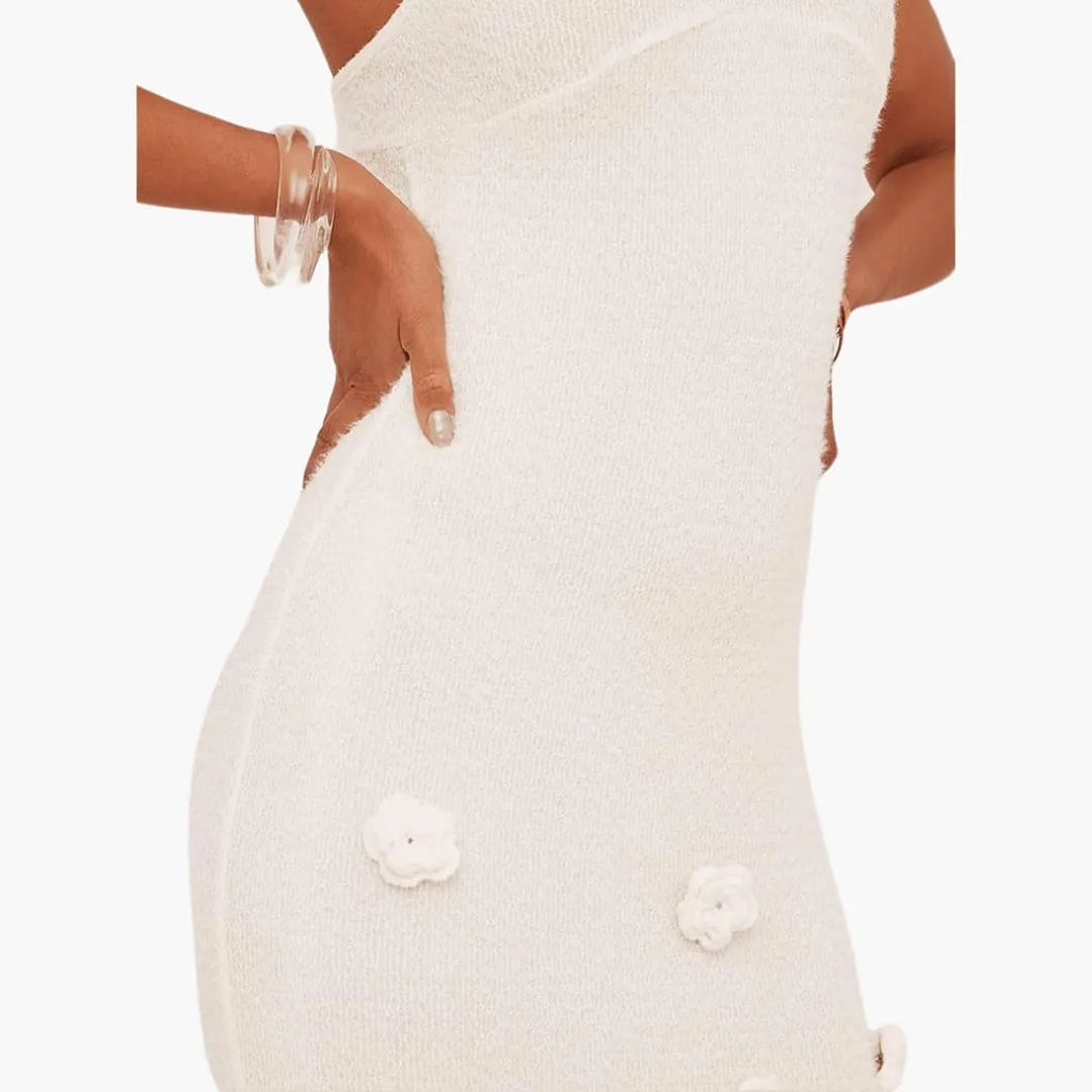 Womenâ€™s Strappy Maxi Dress with Low Neckline and Long Skirt