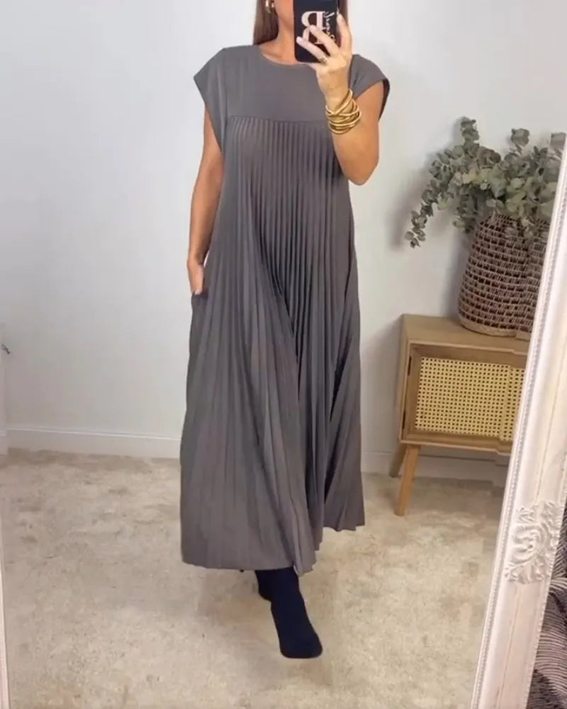 Ärmelloses Plisseekleid