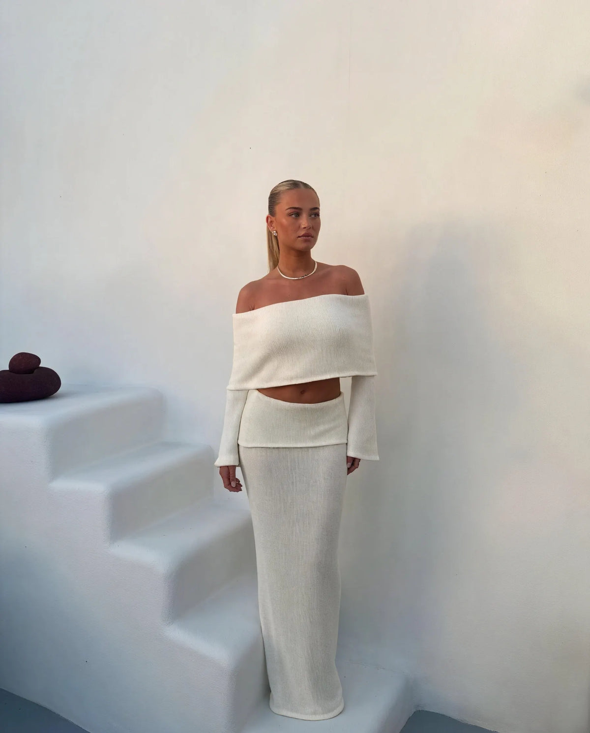 Off-Shoulder Rock-Set – Strukturiertes Design