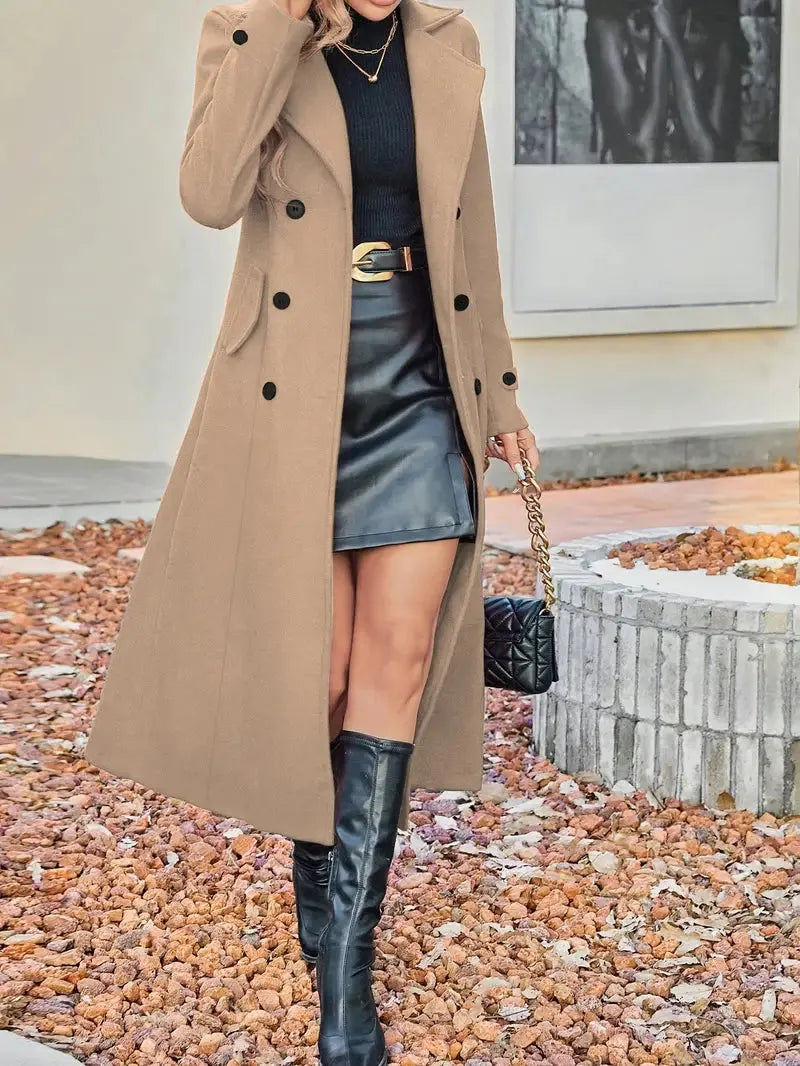 VIVIAN | Lange Damesjas Van Wol Met Knopen - Stijl – Chic, Warm & Onweerstaanbaar Voor Het Najaar