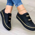 Women's Sneakers with Platform Sole and Gold Chain