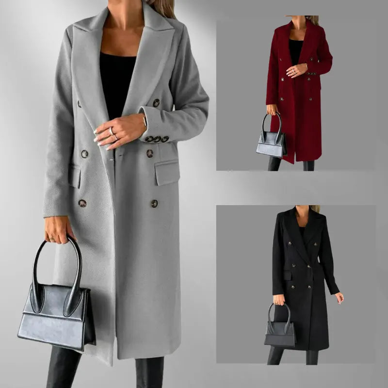Eleganter Doppelreiher-Mantel – Taillierte Silhouette