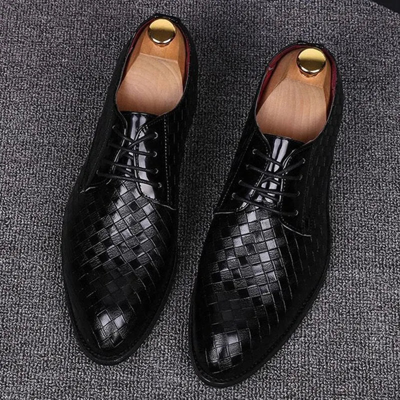 Stilvolle Leder Herren Schnürschuhe