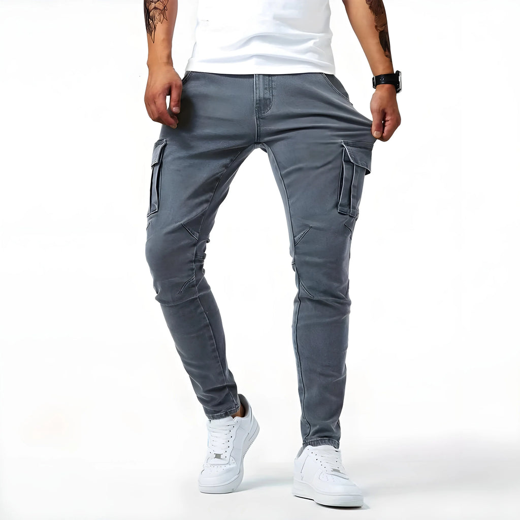 Denim Cargo-Hose mit elastischem Bund für Männer