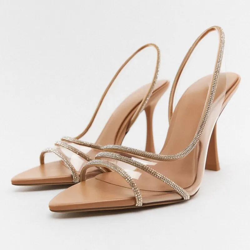 Elegante High-Heeled Sandalen Stiletto Slingback Peep Toe Schuhe