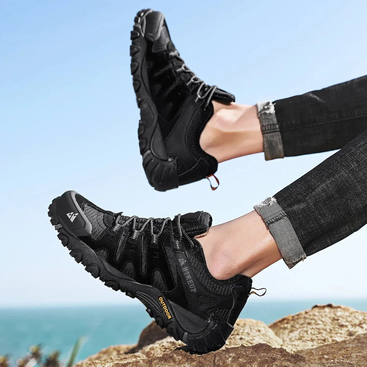 Niedrig Wasserabweisende Wanderschuhe Mit Robuster Sohle Für Herren