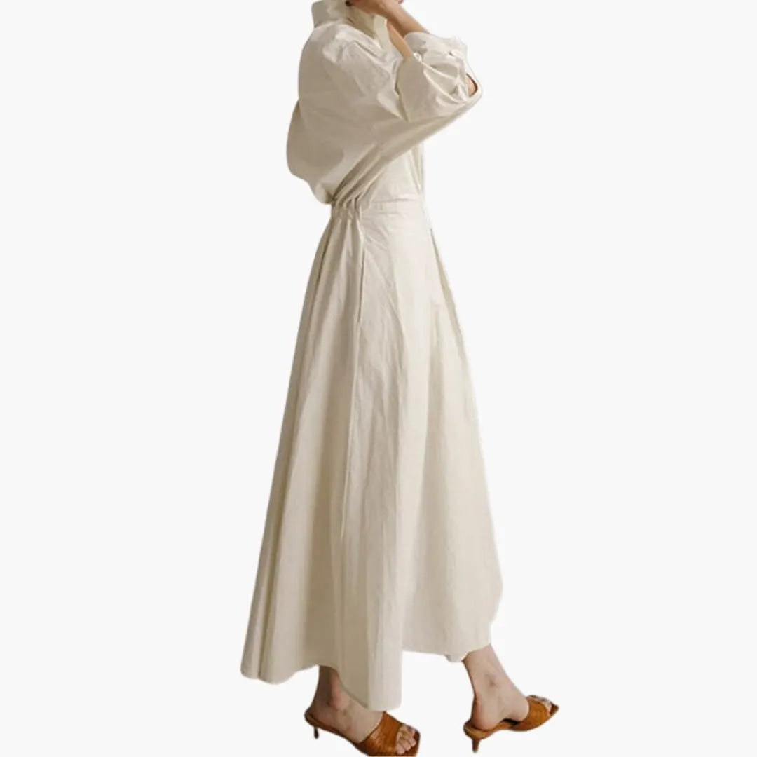 Womenâ€™s A-Line Dress with Polo Collar and A-Line Swing