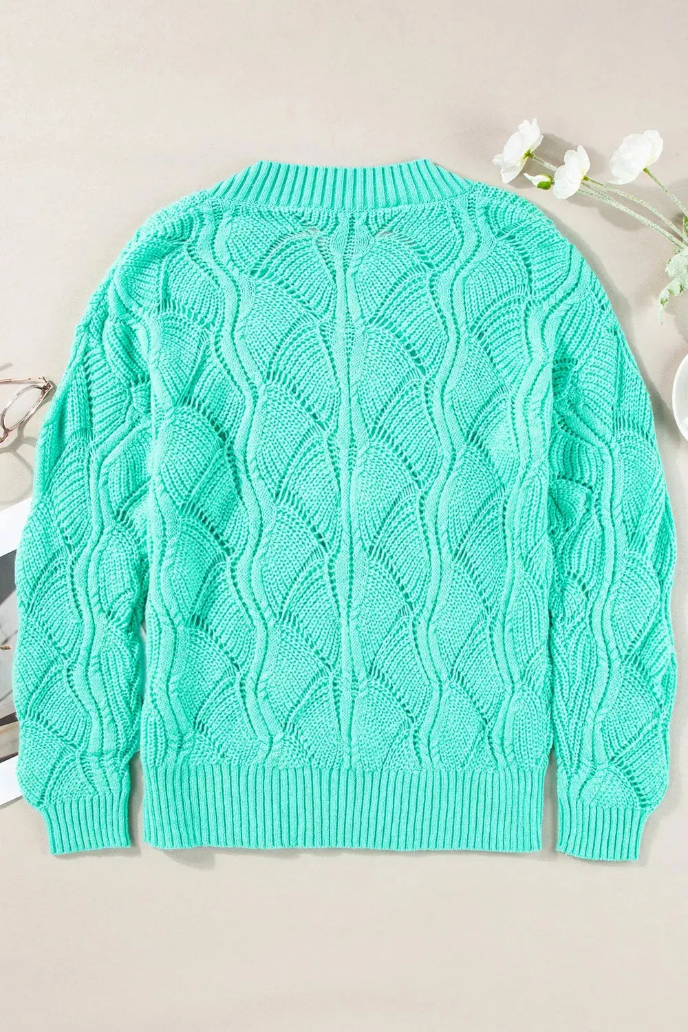 Elegant Texture V-Neck Knit Top