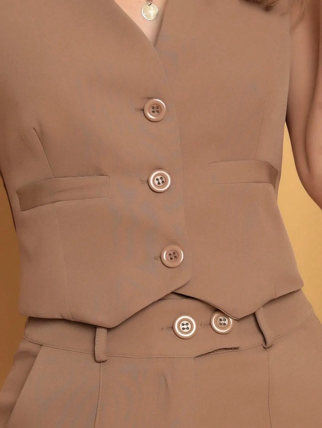 Conjunto Feminino Alfaiataria Bege Karine