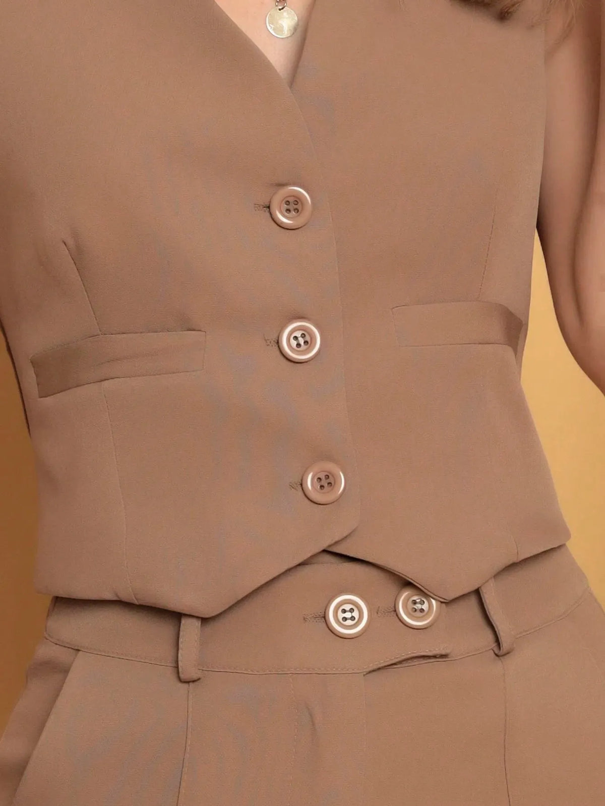 Conjunto Feminino Alfaiataria Bege Karine