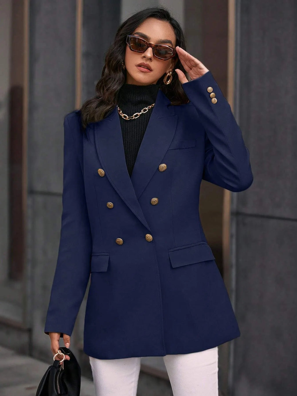 Blazer Feminino Alongado RogÃ©ria Azul