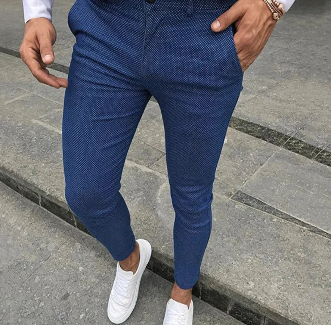 Herren Chino Hose Blau Stoffhose