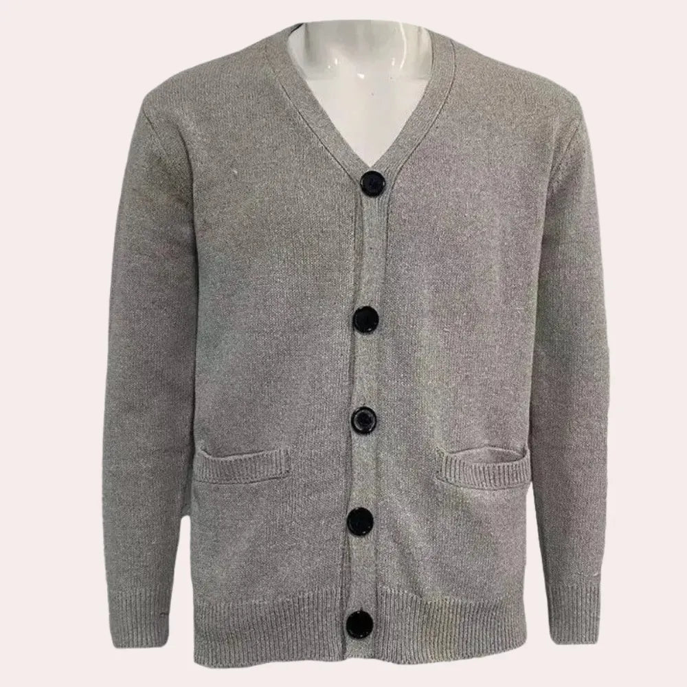 LuxuriÃ¶se Herrenstrickjacke mit KnÃ¶pfen
