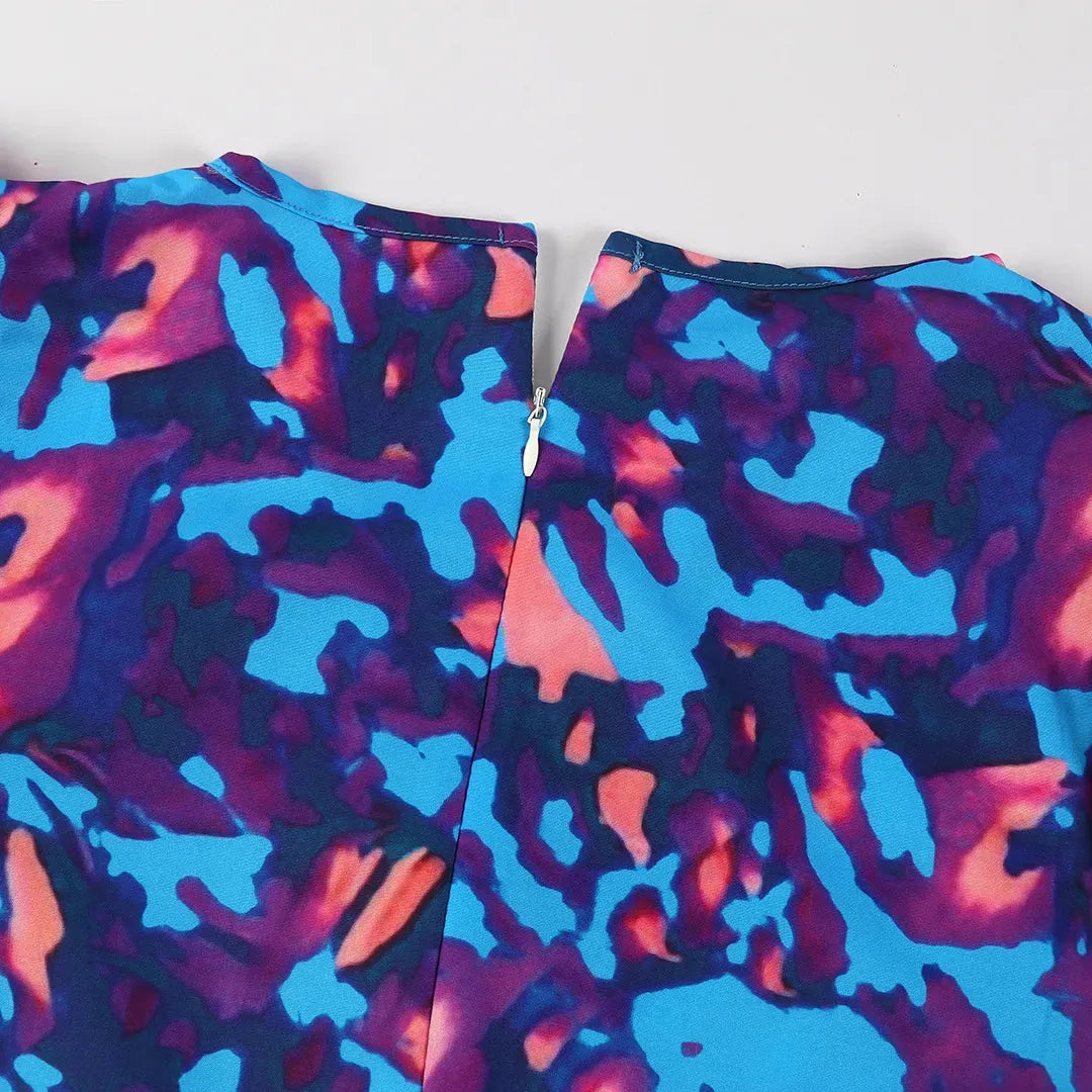 SELINA | Zomerse Maxi Jurk Voor Dames Met Plof Mouwen & Krachtige Kleur