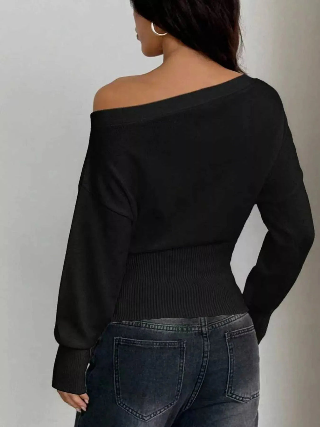 One Shoulder Cropped Sweater