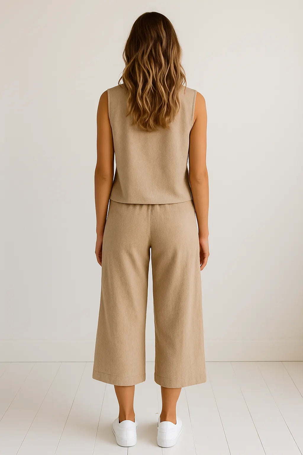 Geba| Minimalist Two-Piece Set in Linen Look