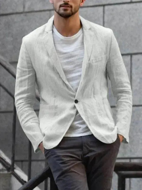 Herren Blazer - LÃ¤ssiger Leinenblazer