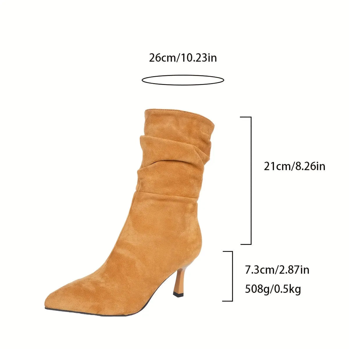 Elegante Slanke Dames Enkellaarsjes | Mid-High PlissÃ© Boots Met Puntneus & Stiletto Hak