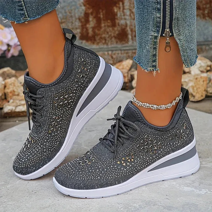 Annika – Ortopædiske sneakers med glitrende rhinsten