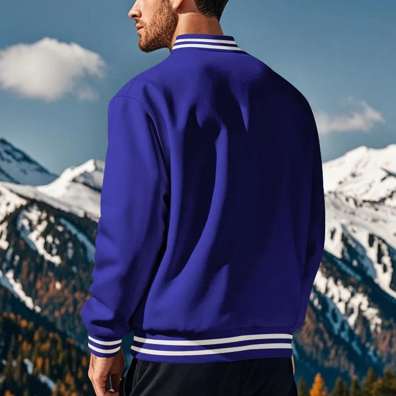 LÃ¤ssige Baseballjacke Mit Stehkragen FÃ¼r MÃ¤nner
