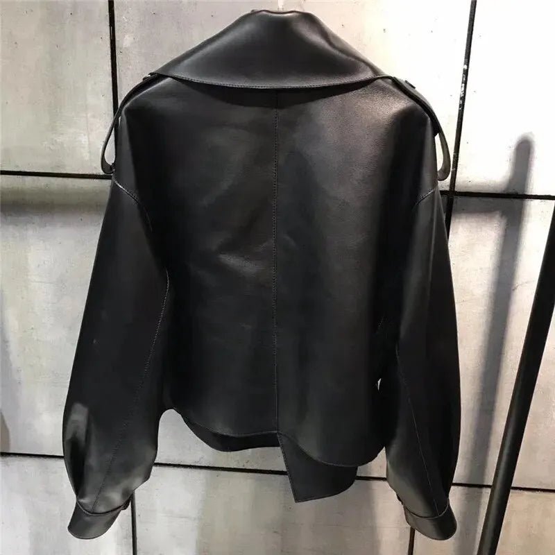 Retro Stilvolle Lederjacke