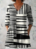 Long flowy V-neck blouse for women