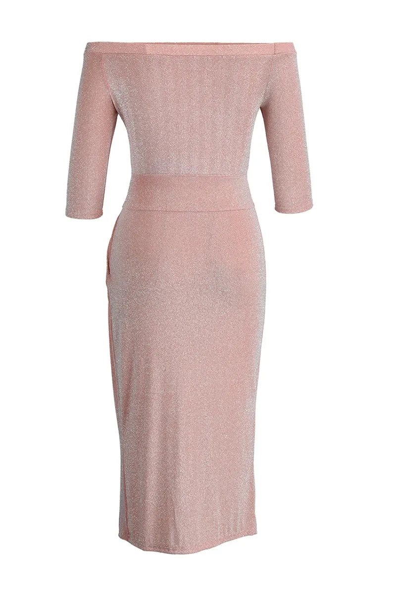 HÃ¼fttuch mit Schlitzkragen Maxikleid