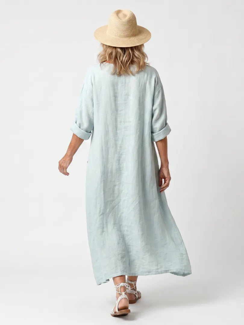Kassiani | Ornate Panel Embroidered Oversized Pocket Midi Dress