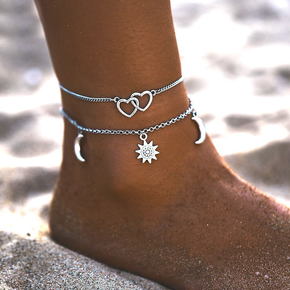 Sun Love Crescent Simple Anklet