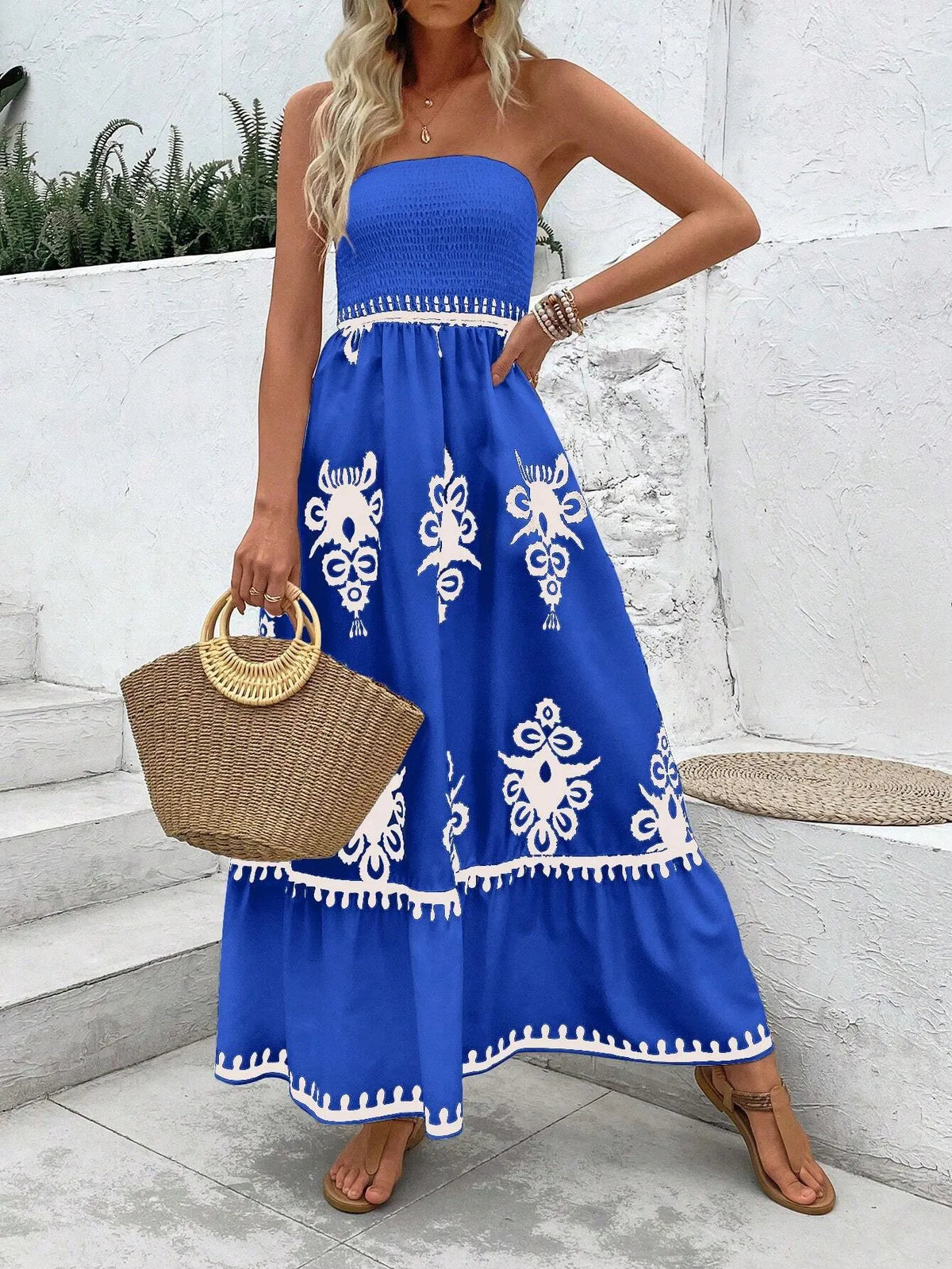 Vestido Feminino Longo Primavera Luisi Azul
