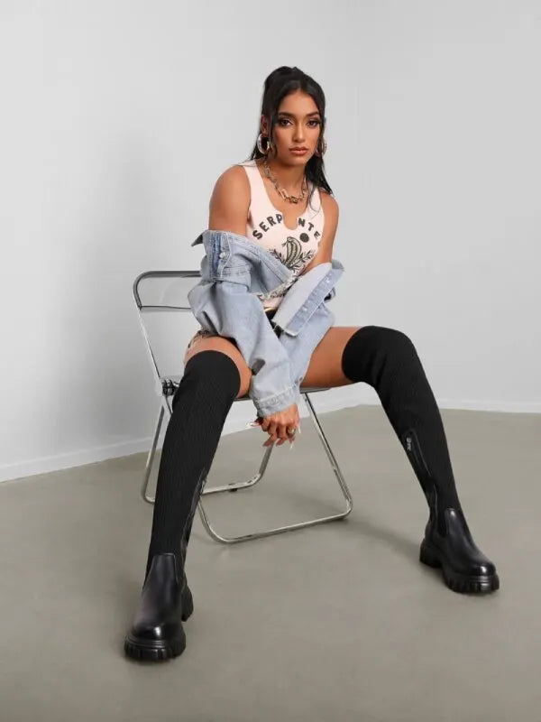 Luxuriöse Overknee-Stiefel